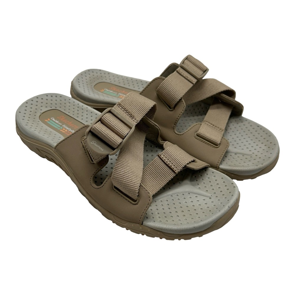 Skechers Outdoor Lifestyle Womens 8 Taupe Adjustable Slide Sandals 163291 TPE‎